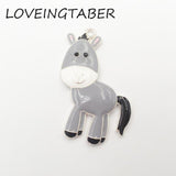 10pcs Enamel Farm Animal Donkey Pendants For Kids Jewelry Making