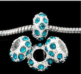 100pcs Silver Plated Rhinestone Spacers Beads 10x6mm
