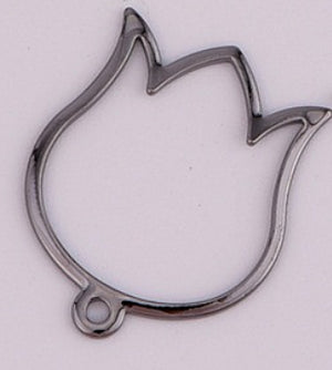 18mm Hollow Flower Bone Copper Ring Pendant Earring Bracelet Accessory DIY