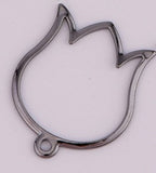 18mm Hollow Flower Bone Copper Ring Pendant Earring Bracelet Accessory DIY