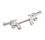 14G Double Gun Nipple Rings Barbell Nipple Rings
