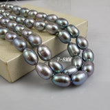 Gray Real 7-8mm Rice Freshwater Pearl Loose Beads DIY Making