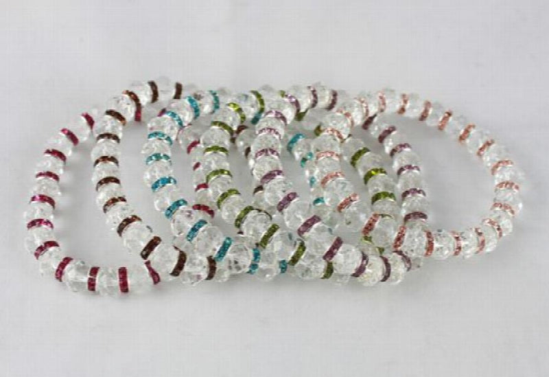 18PCS Mixed Crystal Rondelle Bracelet Set