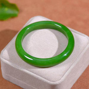Zheru Natural Hetian Jade Green Bracelet 54mm-64mm Princess Jewelry