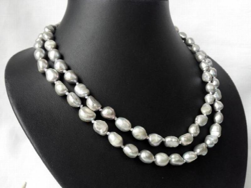 Gray Freshwater Pearl Necklace for Women Charming Party Gift