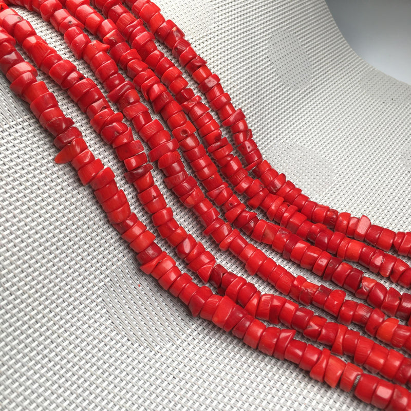Natural Red Coral Gravel Beads for DIY Jewelry Making