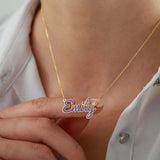 Enamel Name Necklace Personalized Letter Pendant Colorful Dainty Jewelry