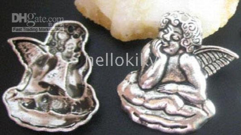 150PCS Tibetan Silver Angel Charms