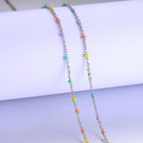 10Pcs Rainbow Chain DIY Necklace Delicate Choker Women Girls Jewelry