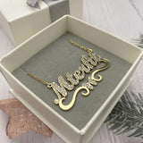 Diamond Crystal Personalized Name Necklace Stainless Steel Women Gift