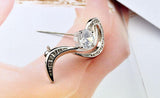 925 Sterling Silver Zircon Inlaid Ladies Brooch Jewelry
