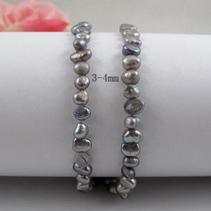 3-4mm Gray Freshwater Pearl Loose Beads String