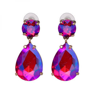 Crystal Earrings 24 Colors Brincos Wedding Water Drop Earrings