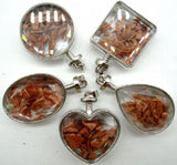 Turquoise Quartz Tiger Eye Gravel Stone & Glass Pendant for DIY Jewelry Making