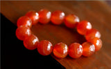 Red Agate Faceted Face Crystal Bracelet