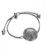 Woman Tree of Life Cutout Wristband Crystal Bracelet
