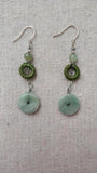 Natural Jade Braided Earrings S925 Silver Retro Ethnic Style Allergy-Free