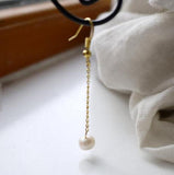 Charming Pearl Earrings 8mm Round Freshwater S925 Silver Dangle
