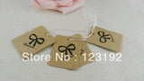 Sole Brown with bowknot pattern 200pcs/lot TAG Paper Label Packaging Labels