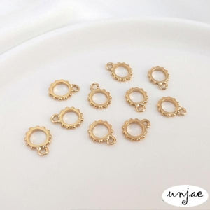 14K Bag Lace Ring with Open Ring Pendant DIY Accessories