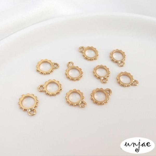 14K Bag Lace Ring with Open Ring Pendant DIY Accessories