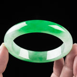 Zheru Jewelry Natural Burmese Jade Light Green 54-64mm Bracelet