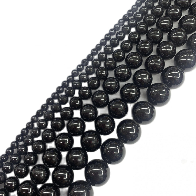 Natural Tourmaline Round Gemstone Beads 15'' Strand 6/8/10/12 mm