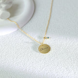 Personalized Circular Name Necklace with Birthstone-Custom Name Necklace
