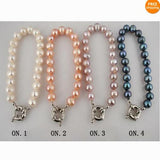 Single Pearl Bracelet Pink Lavender Potato Round