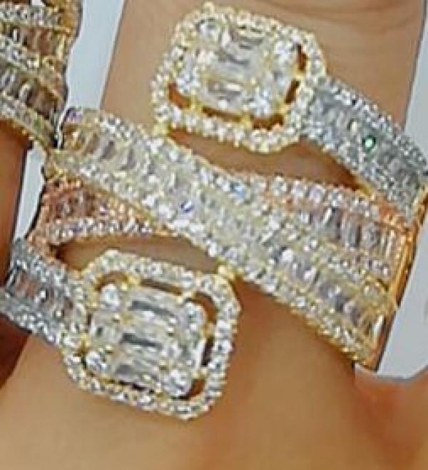 Sparkling Baguettes Zircon Wedding Ring for Women CZ Bridal Jewelry