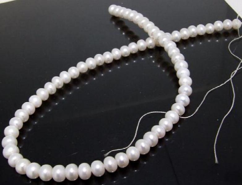 AA 5x7MM Round Cultured Freshwater Pearl Loose Beads 14inches