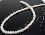 AA 5x7MM Round Cultured Freshwater Pearl Loose Beads 14inches
