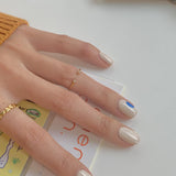 925 Silver Zircon Mini Lines Open Ring For Women Jewelry