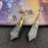 Natural Labradorite Pendulum for Dowsing Stone Pendant