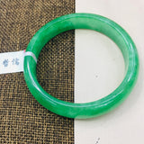 Zheru Jewelry Natural Jadeite Bracelet Green Bicolor 54-62mm Princess Jade