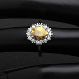 925 Sterling Silver Flower Wedding Engagement Ring for Women