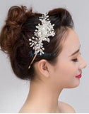 Crystal Rhinestone Headband Pearls Flower Tiara Hair Accessories