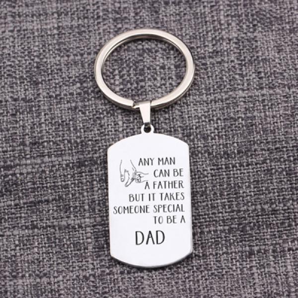 Engraved Stainless Steel Dad Keychain - Special Dad Gift