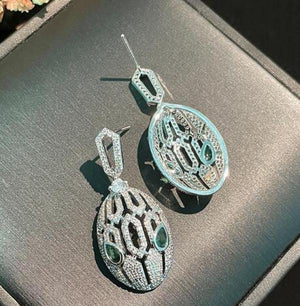 S925 Snake Head Crystal Earrings DIY Accessories