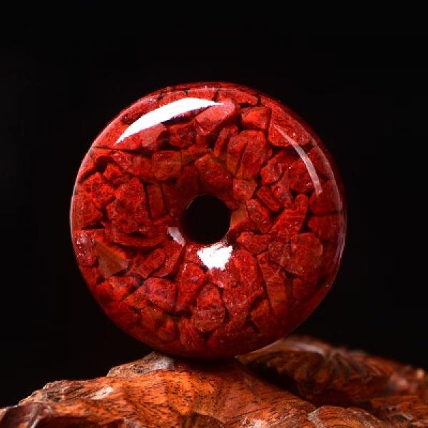 Cinnabar Safe Buckle Raw Ore Crystal Sand Particles Bread Pendant