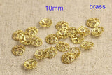 40 pcs 10mm Brass Bead Caps, Filigree Bead Caps Supplies