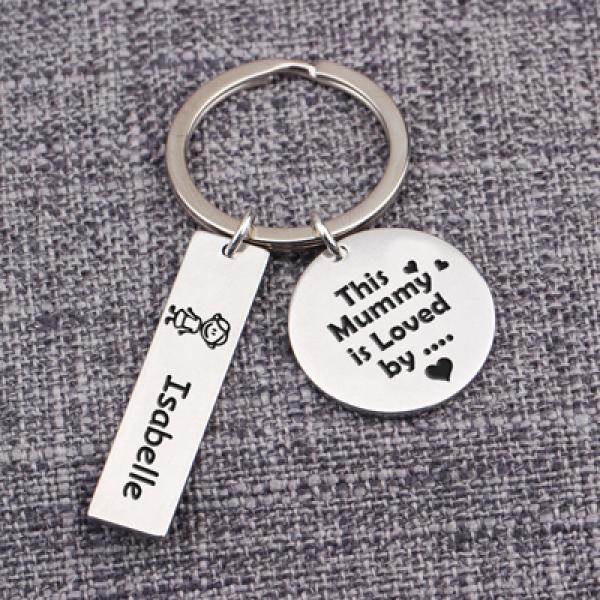 Personalized Pet Lover Keychain Set Stainless Steel Dog Cat Name Pendant Holder