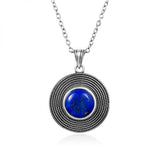 925 Silver Lapis Lazuli Stone Pendant Necklace for Women Gift
