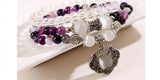 Natural Stone Crystal Beads Bracelet With Lucky Lock Accessory