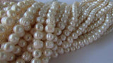 Natural 9-10mm Freshwater Pearl Beads Full Strand DIY Fine Jewelry