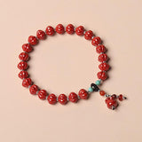 Natural Cinnabar Bracelet DIY Red Sand Small Gourd Money Bag Bangles