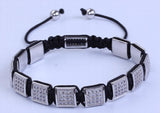 Men's Braiding Bracelet with CZ Punk Adjustable Top