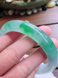 Natural Burmese Emerald Green Flower 54-64mm Bracelet for Mom and Girlfriend