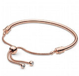925 Sterling Silver Rose Moments Sliding Clasp Bracelet