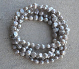 Gray Baroque Freshwater Pearl Bracelet, 6-7mm, 7.5inches